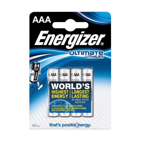 PILES ENERGIZER ULTI. LITHIUM AAA/L92 X4 ENERGIZER